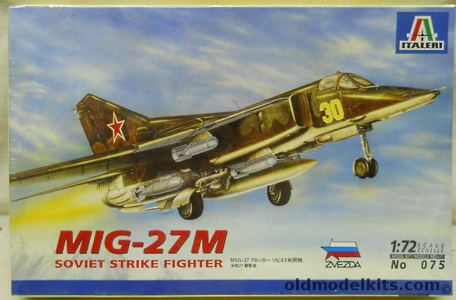 Italeri 1/72 Mig-27M Soviet Strike Fighter, 075 plastic model kit